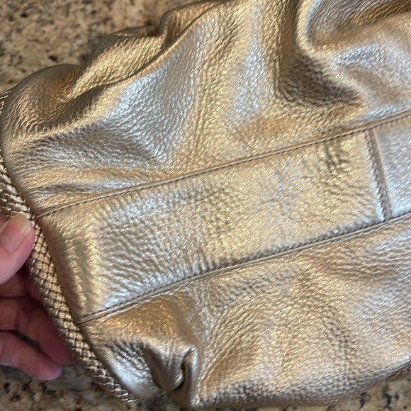Cole Haan Metallic Gold Soft Leather Bucket Bag - Picture 14 of 15